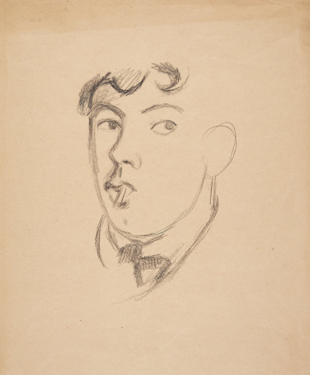 Zelfportret met sigaret door Harald Giersing