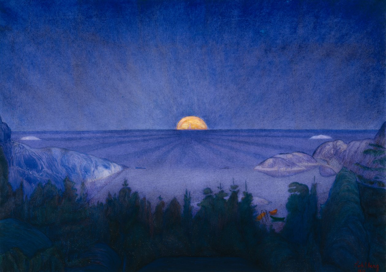 Maanopkomst door Harald Oscar Sohlberg