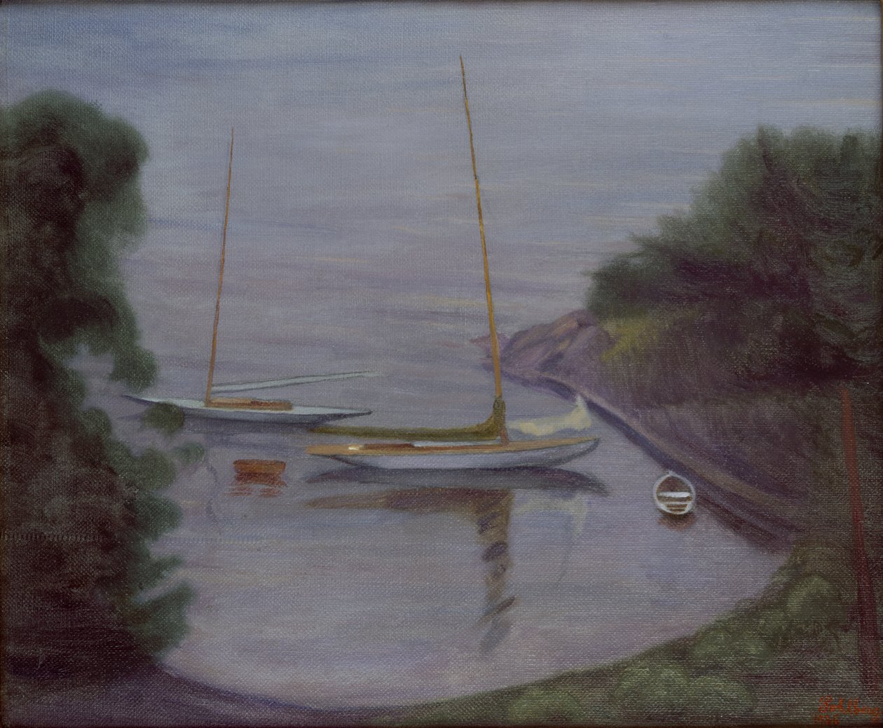 Zeilboten door Harald Oscar Sohlberg