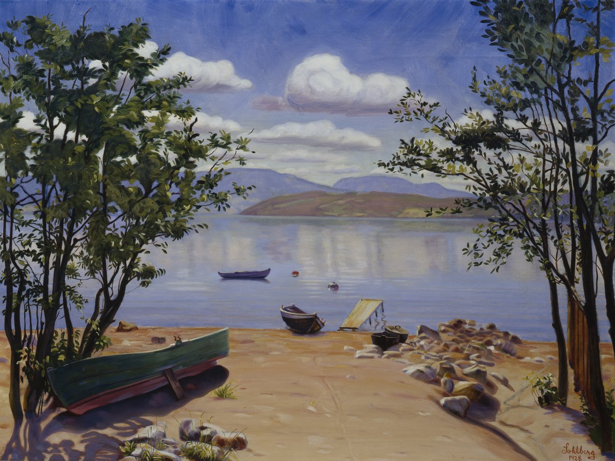 Uitzicht over Mjøsa door Harald Oscar Sohlberg