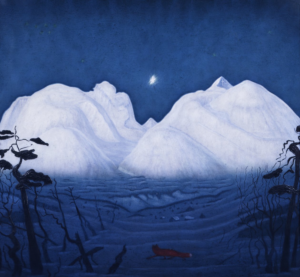 Winternachten in de bergen door Harald Oscar Sohlberg