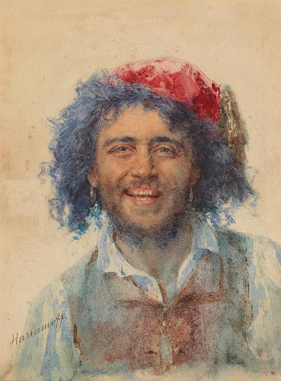 Zelfportret als Zigeunerbaron door Harlamov
