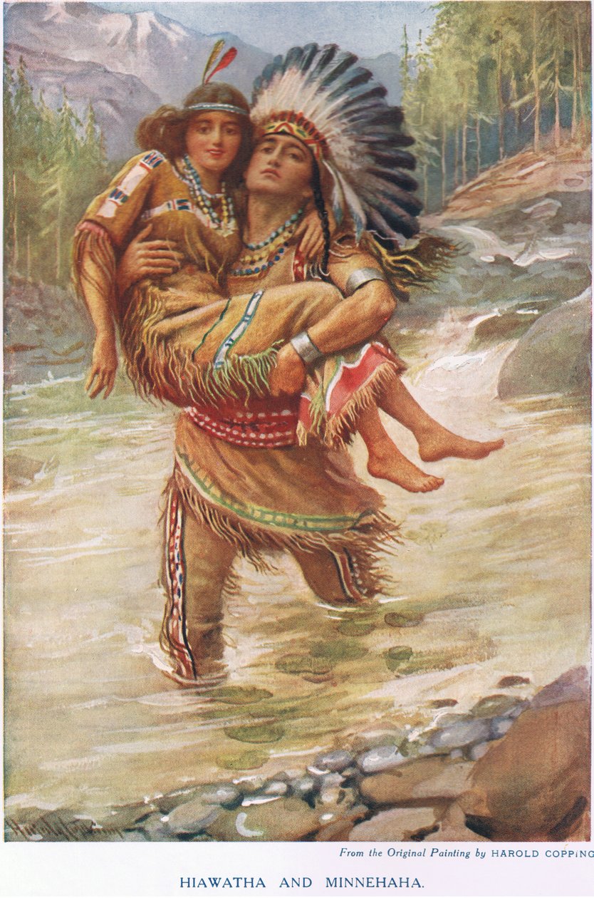 Hiawatha en Minehaha door Harold Copping