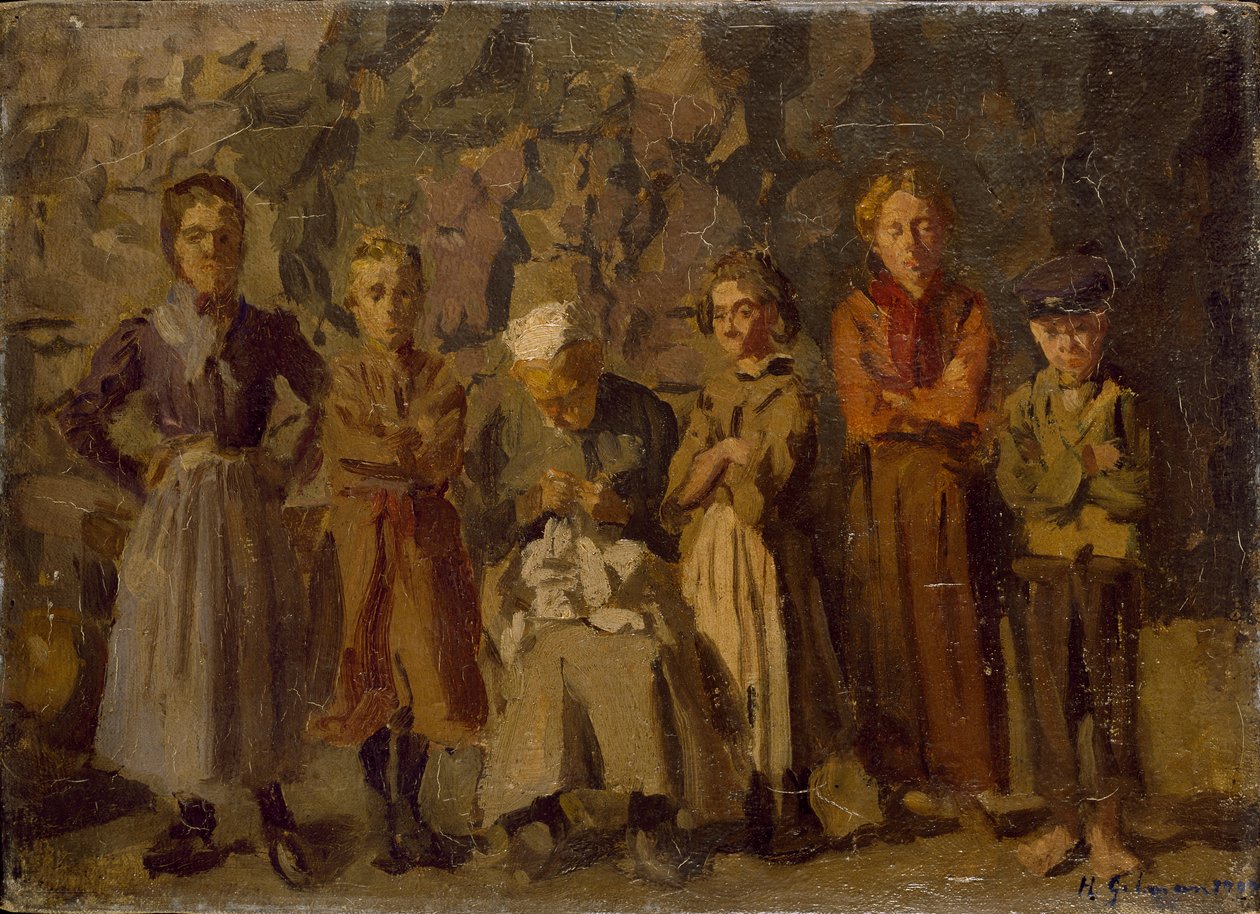 Grotbewoners, Dieppe, 1907 door Harold Gilman