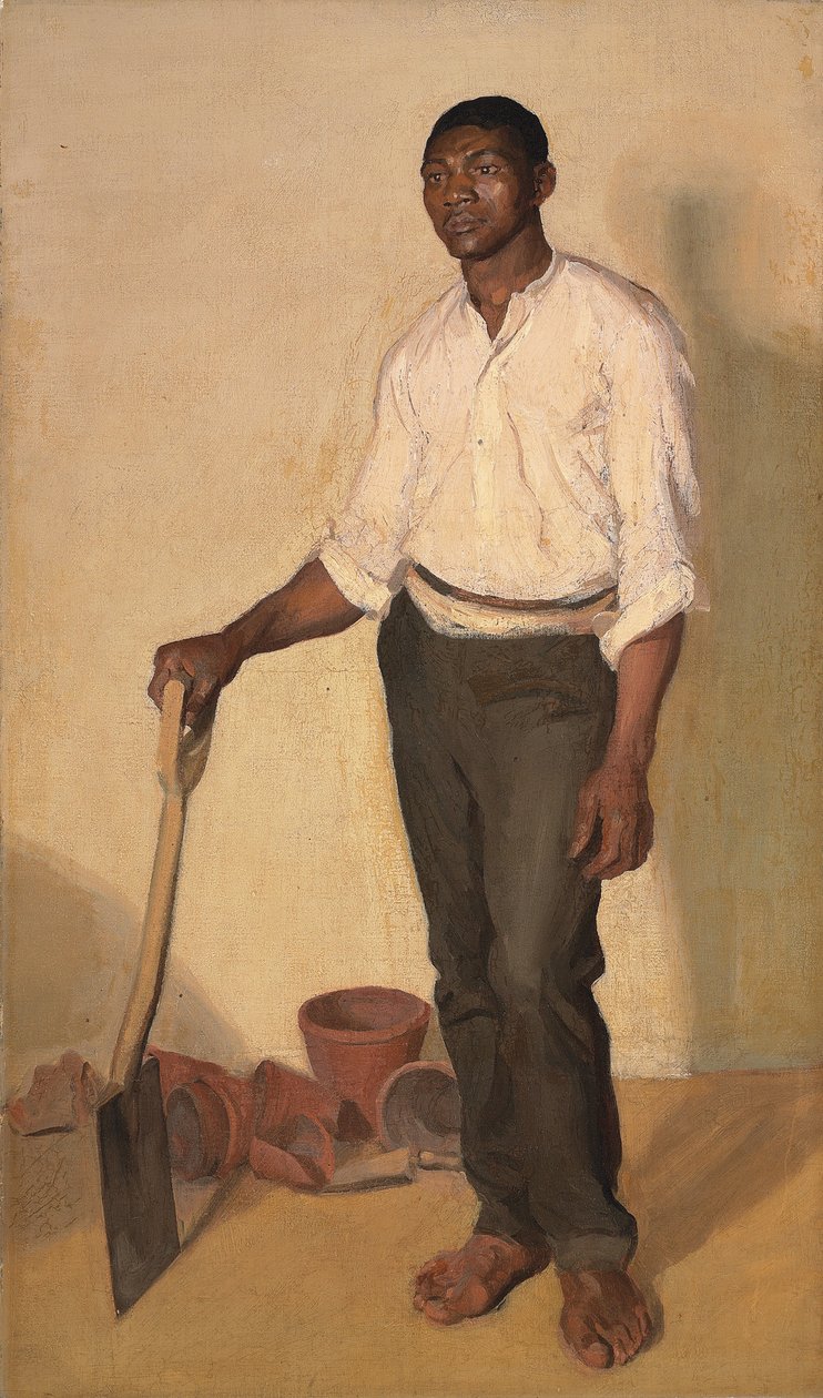 Portret van een zwarte tuinman, ca. 1905 door Harold Gilman