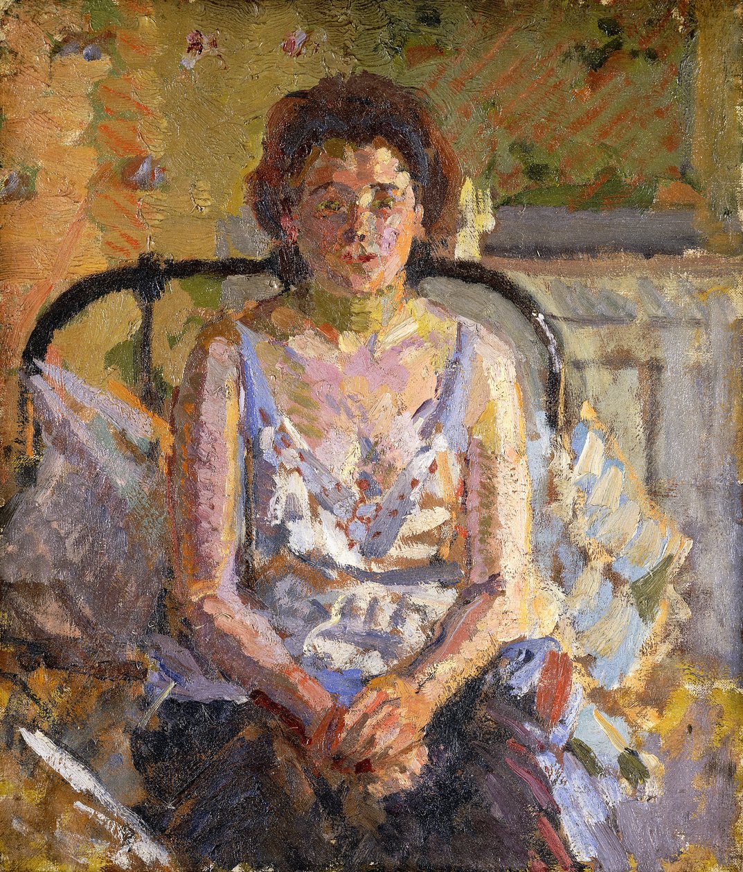 Vrouw op een bed door Harold Gilman