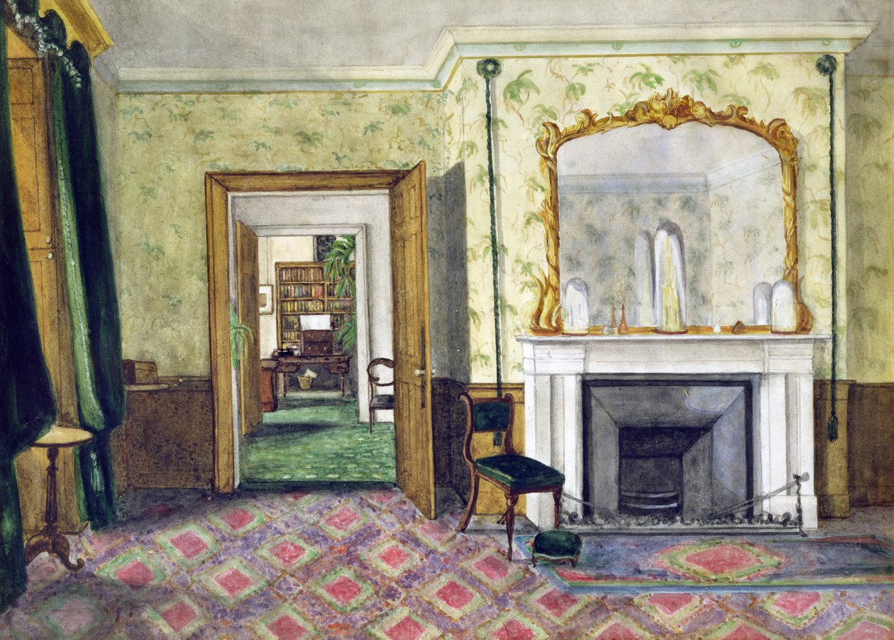 Het appartement van Michael Faraday in de Royal Institution, 1850-55 door Harriet Jane Moore
