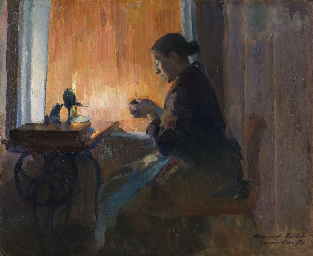 Bij lamplicht door Harriet Backer