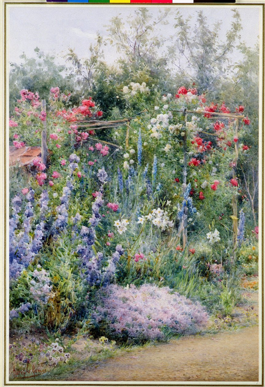 Hoek van een zomertuin door Harry E. James