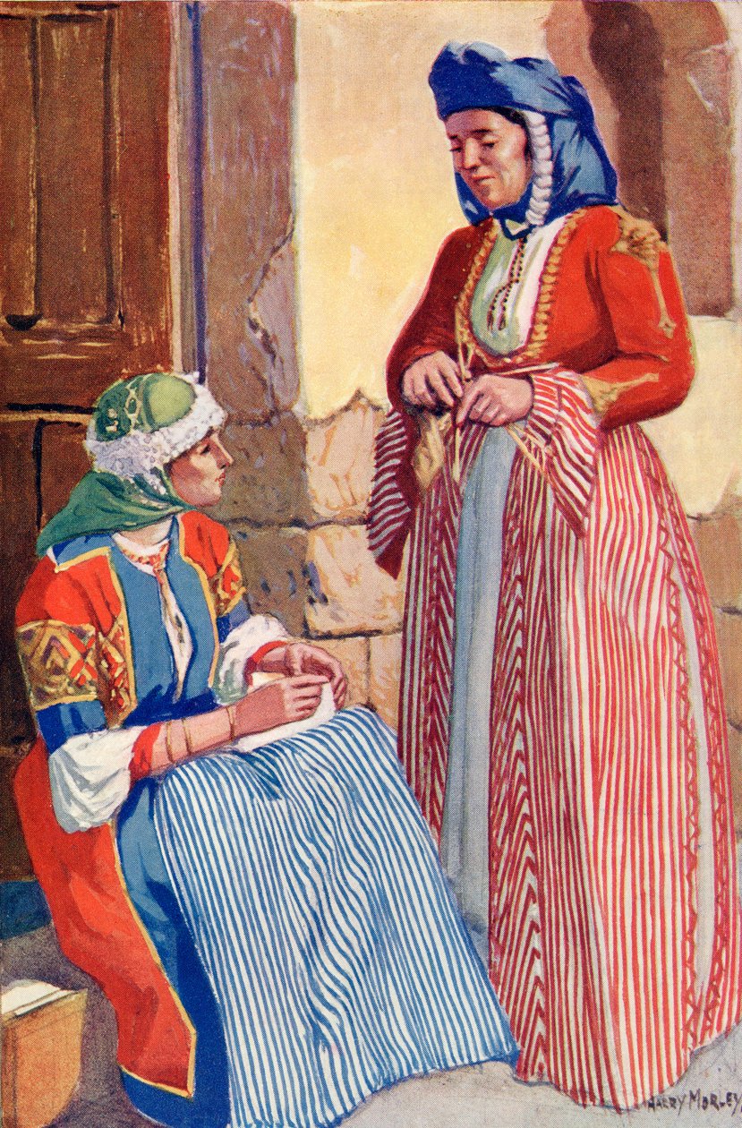 Vrouwen van Nazareth in galakleding, c.1910 door Harry Morley