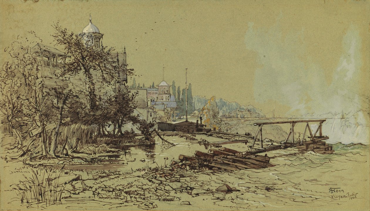 Niagara Watervallen door Harry Fenn