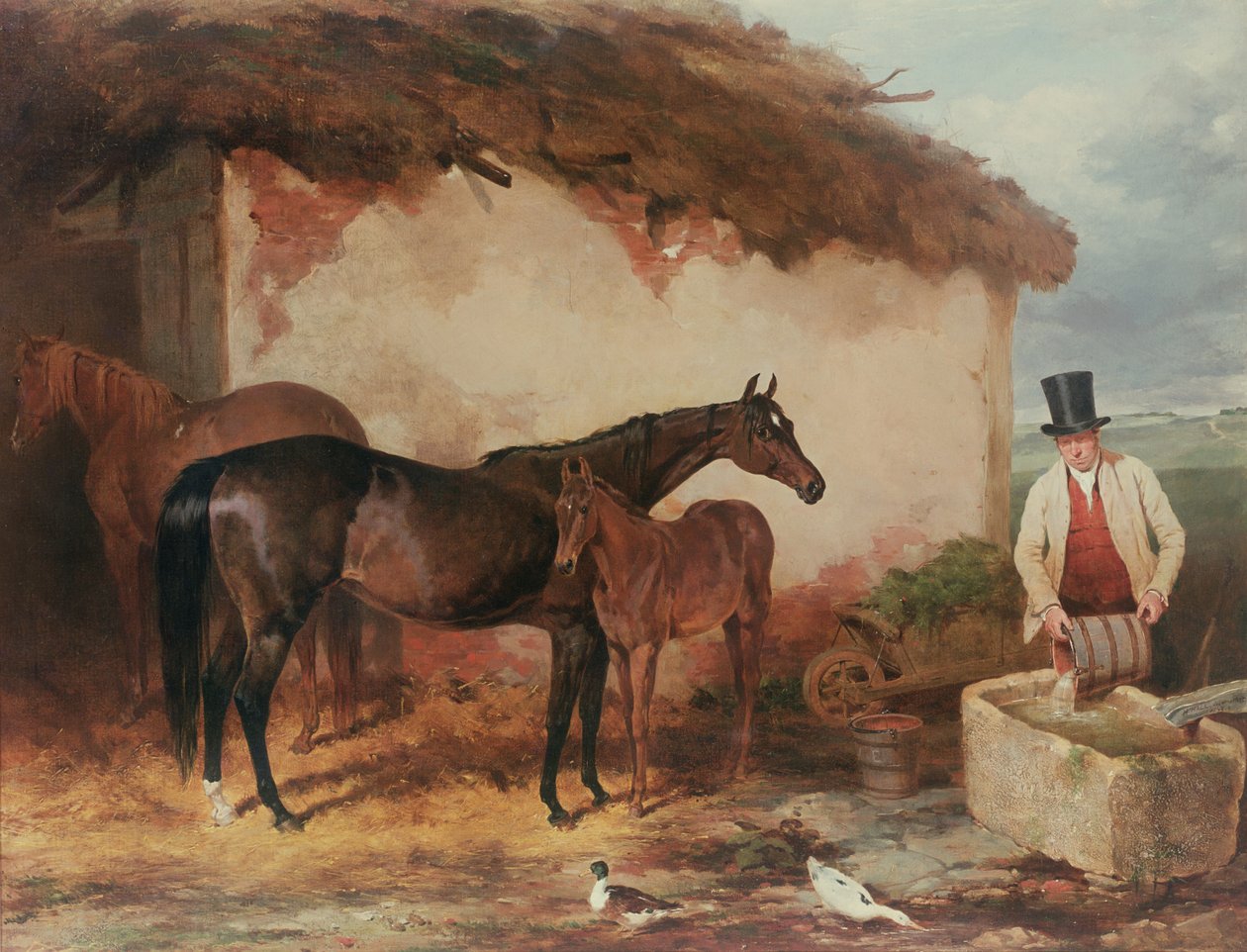 De Merrie Misschien met haar veulen, 1846 door Harry Hall