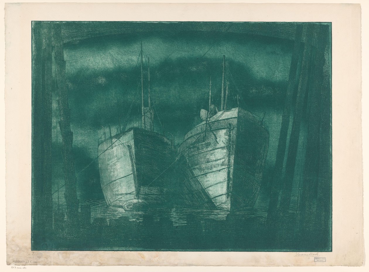 Twee barken door Harry van Mook (signed by artist)