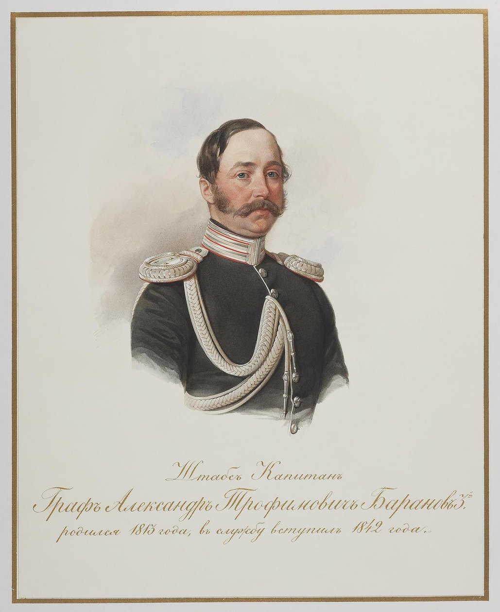 Graaf Alexander Trofimovich Baranov 1813-1888 door Hau