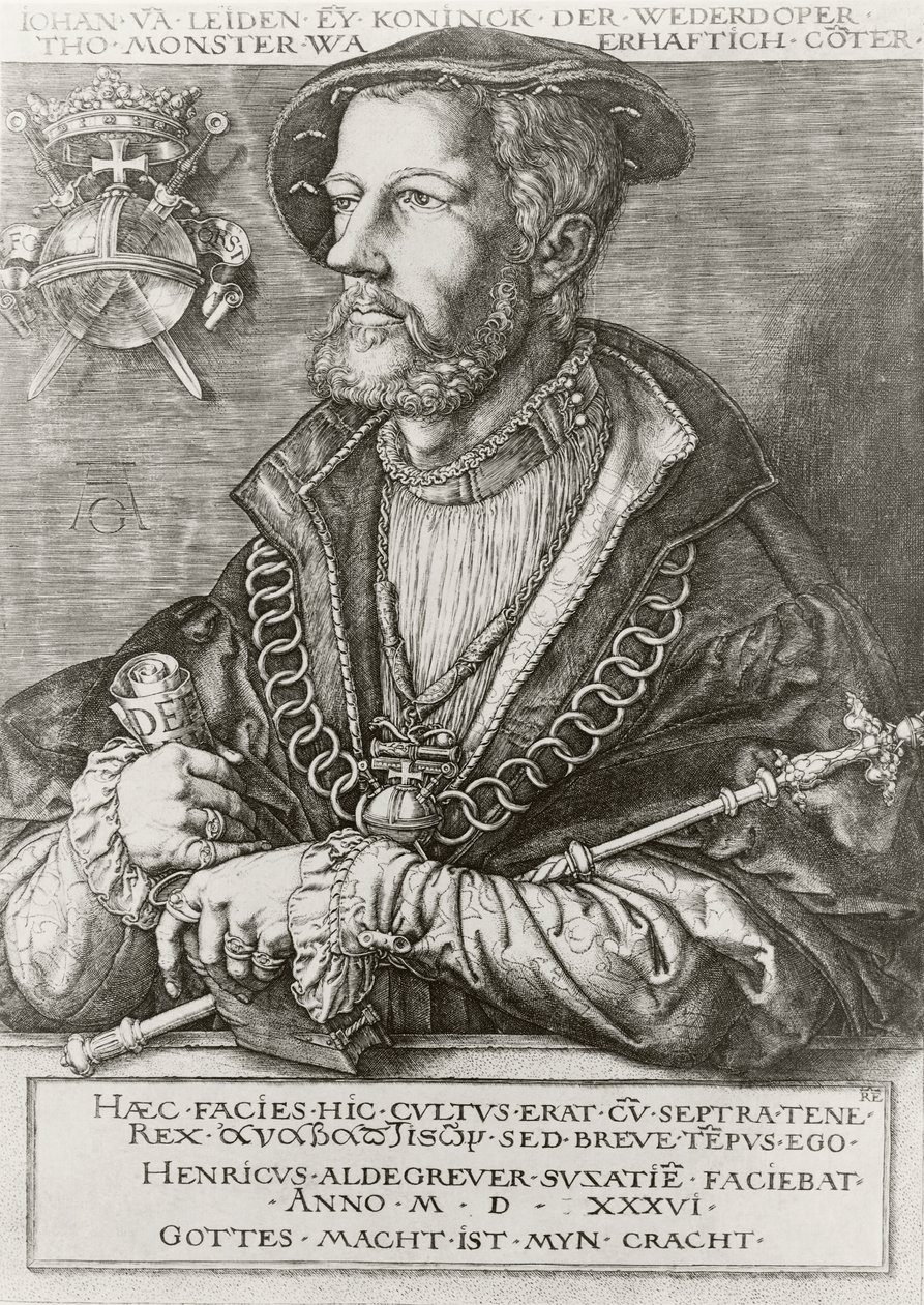 Jan van Leiden door Heinrich Aldegrever