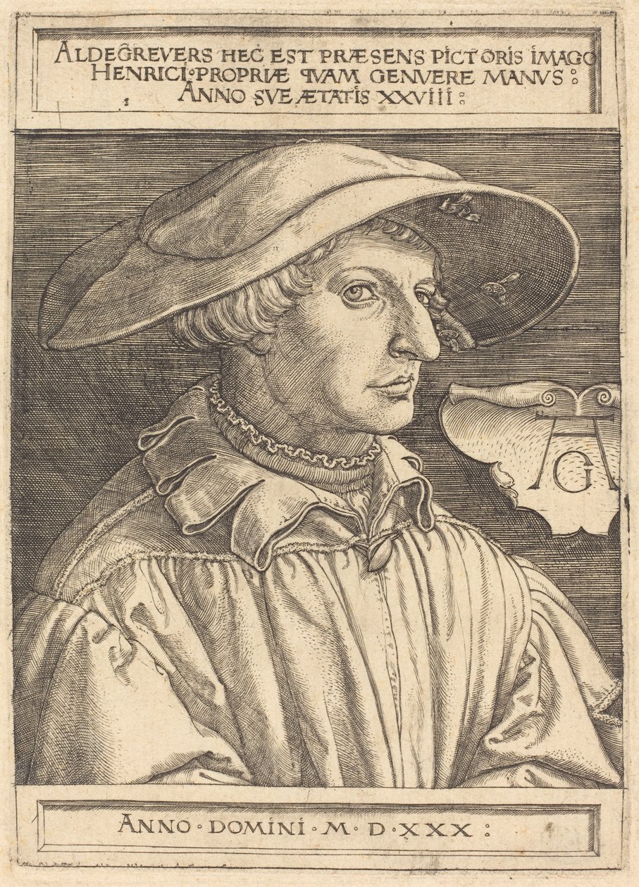 Zelfportret, 1530 door Heinrich Aldegrever