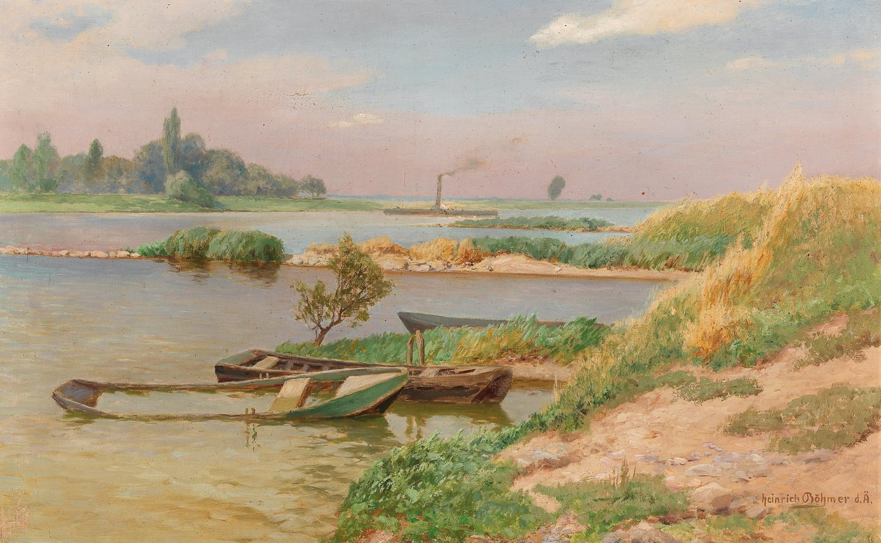 Open rivierlandschap door Heinrich Bohmer