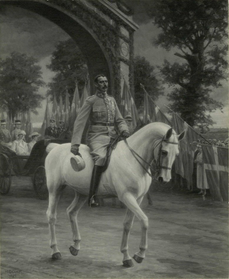 Christian X rijdt over de Grens 1920 na de Hereniging door Heinrich Dohm