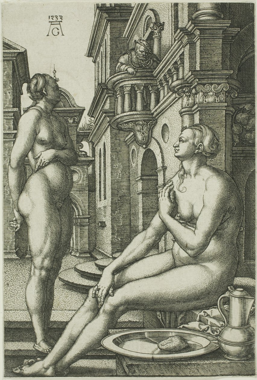 Bathseba in bad door Heinrich Aldegrever