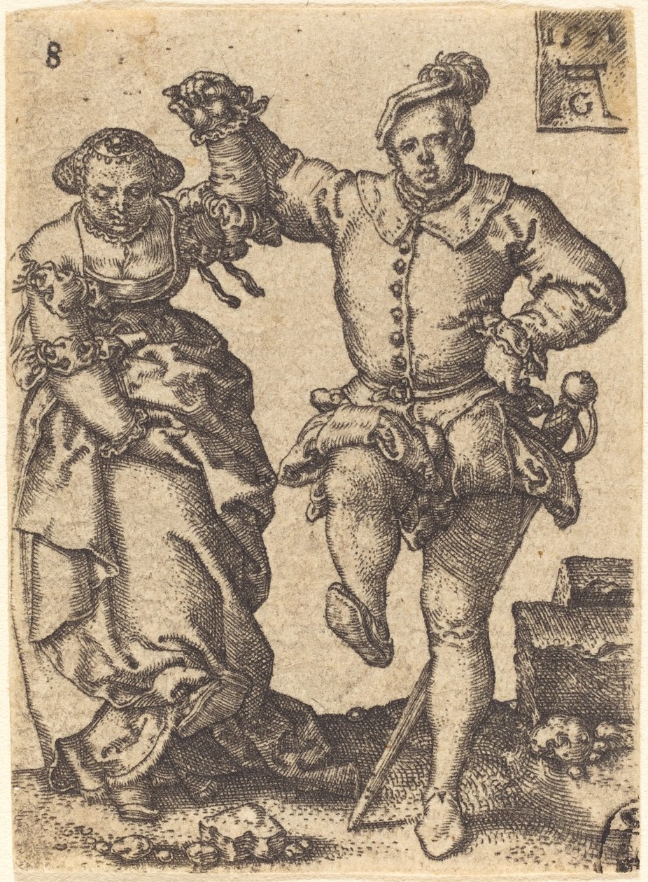 Dansend Paar door Heinrich Aldegrever