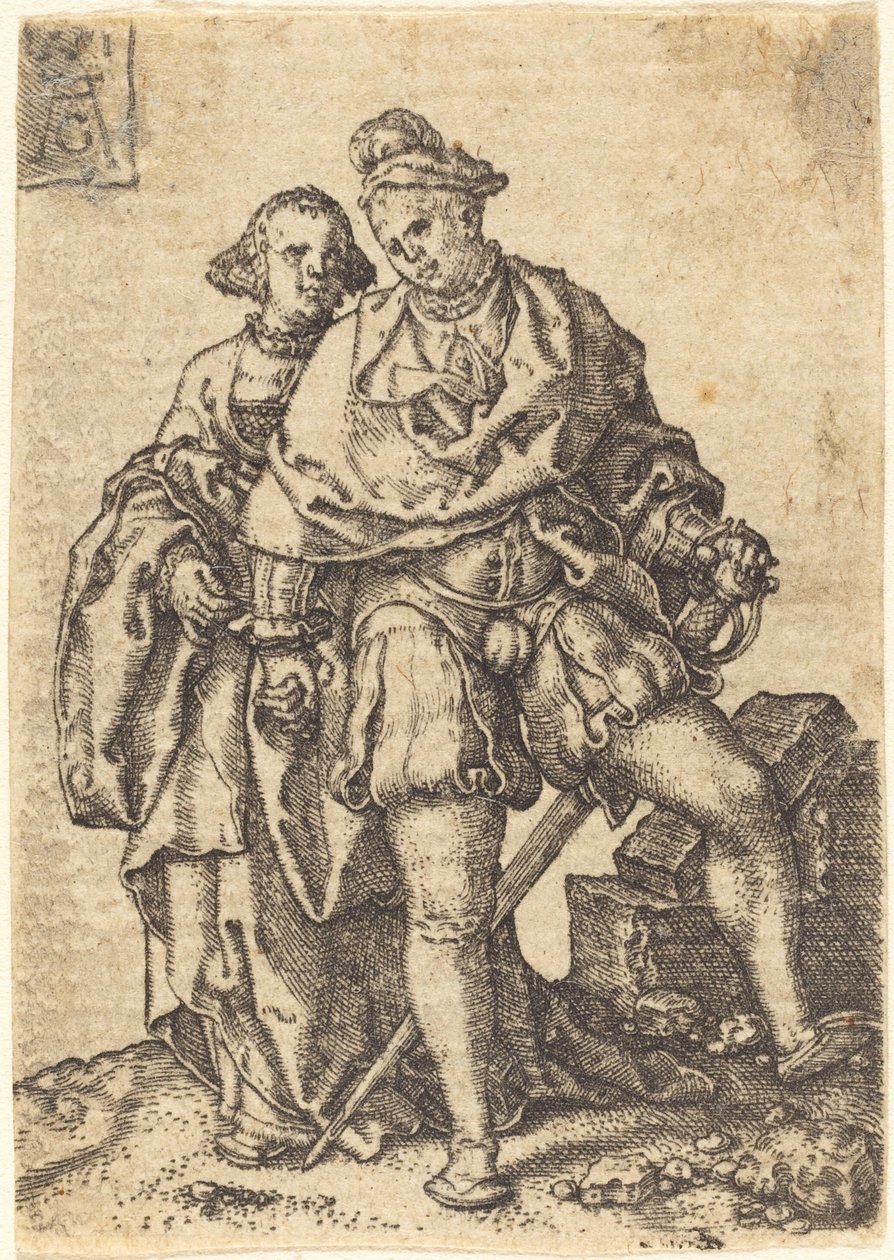 Dansend paar door Heinrich Aldegrever