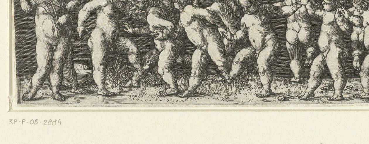 Fries met dansende kinderen door Heinrich Aldegrever