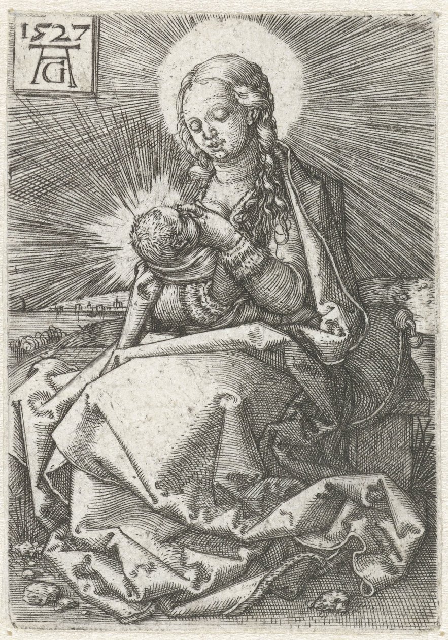 Madonna met kind aan de borst door Heinrich Aldegrever