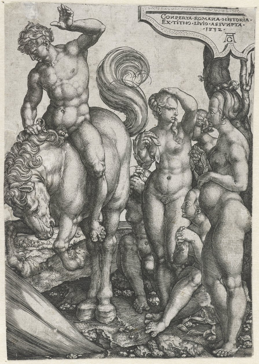 Marcus Curtius door Heinrich Aldegrever