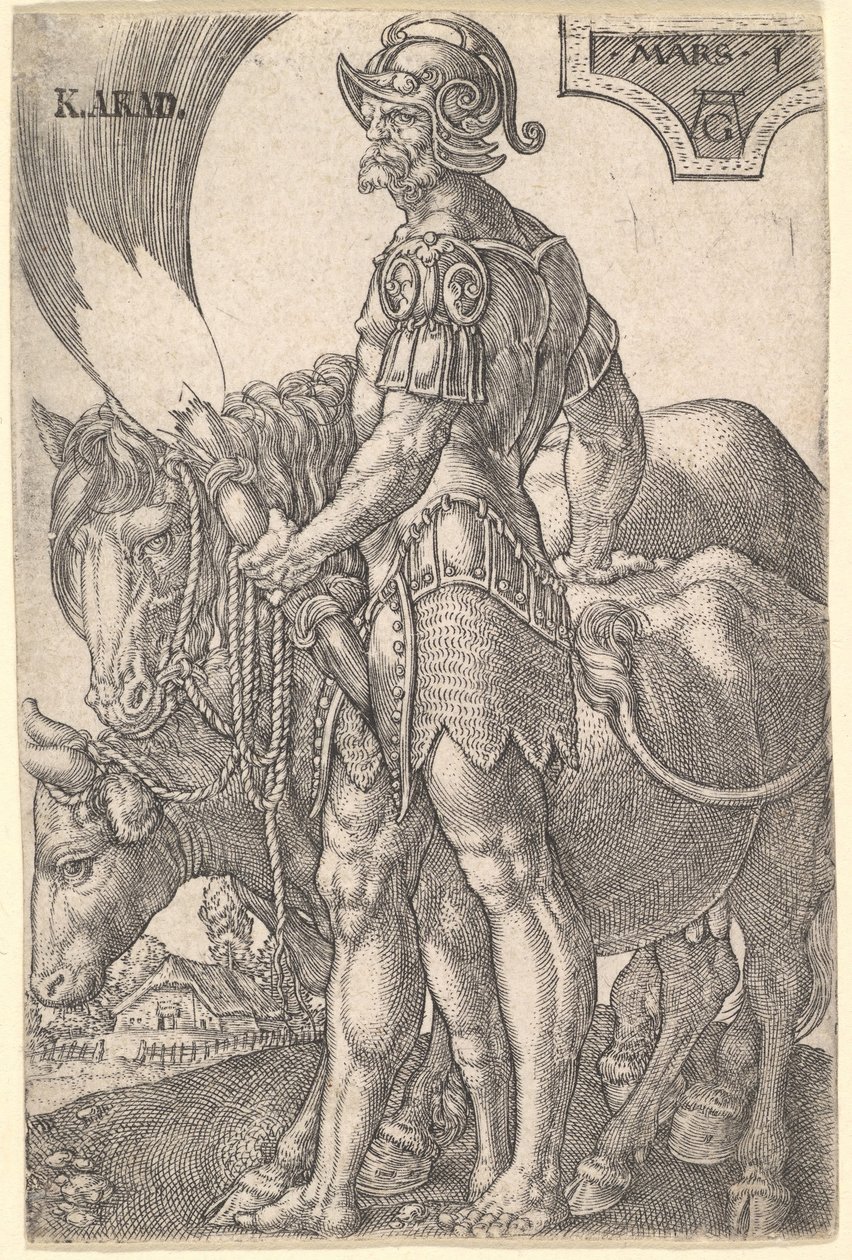 Mars, uit De Zeven Planeten, 1533 door Heinrich Aldegrever
