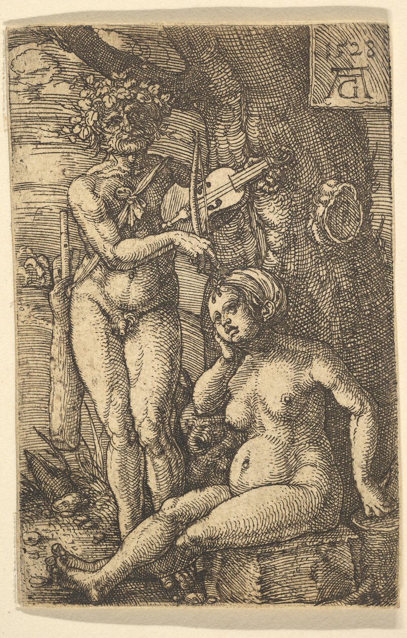 Orpheus en Eurydice, 1528 door Heinrich Aldegrever