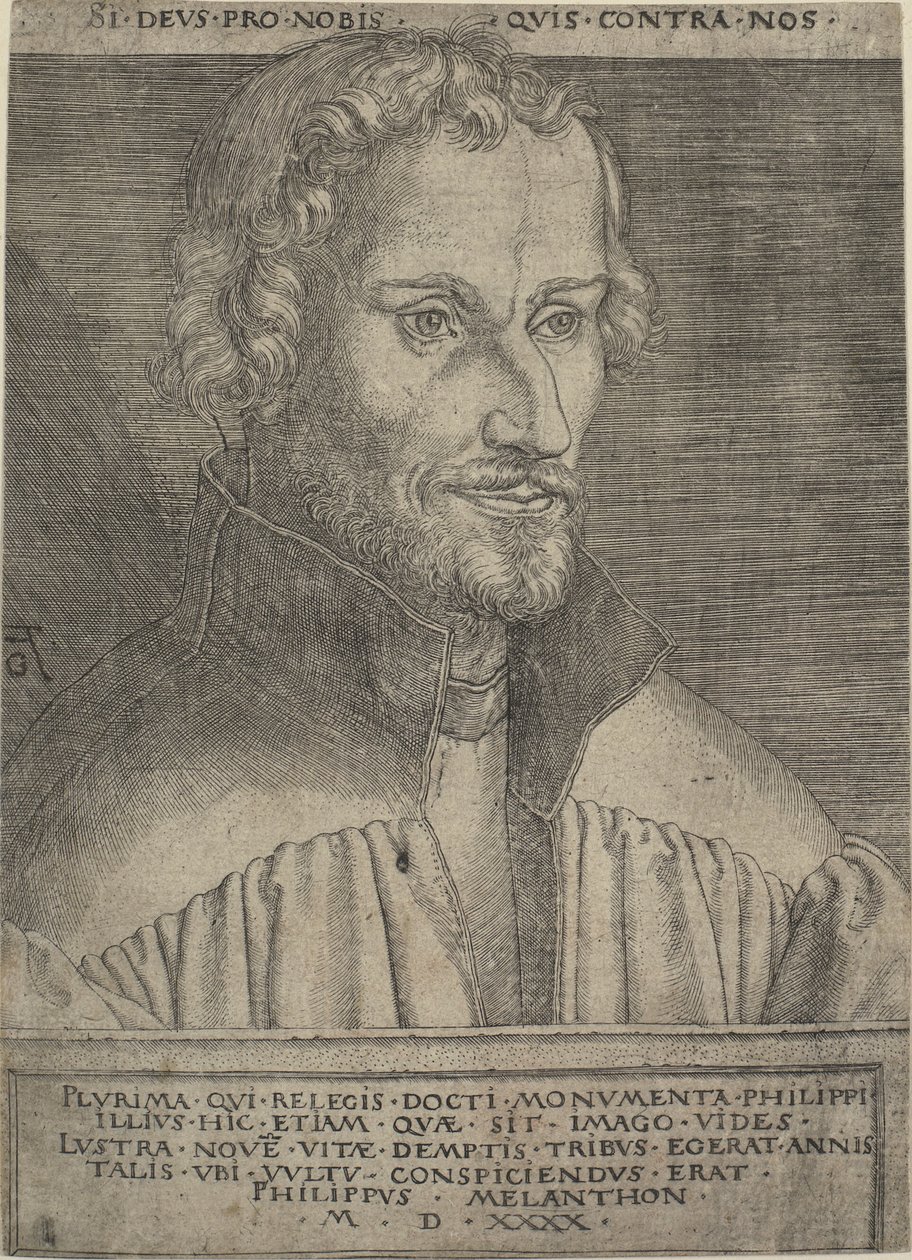Portret van Philipp Melanchthon door Heinrich Aldegrever