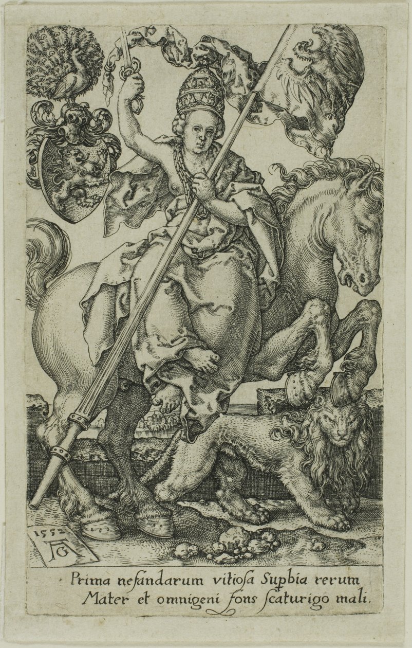 Trots, uit de Ondeugden door Heinrich Aldegrever