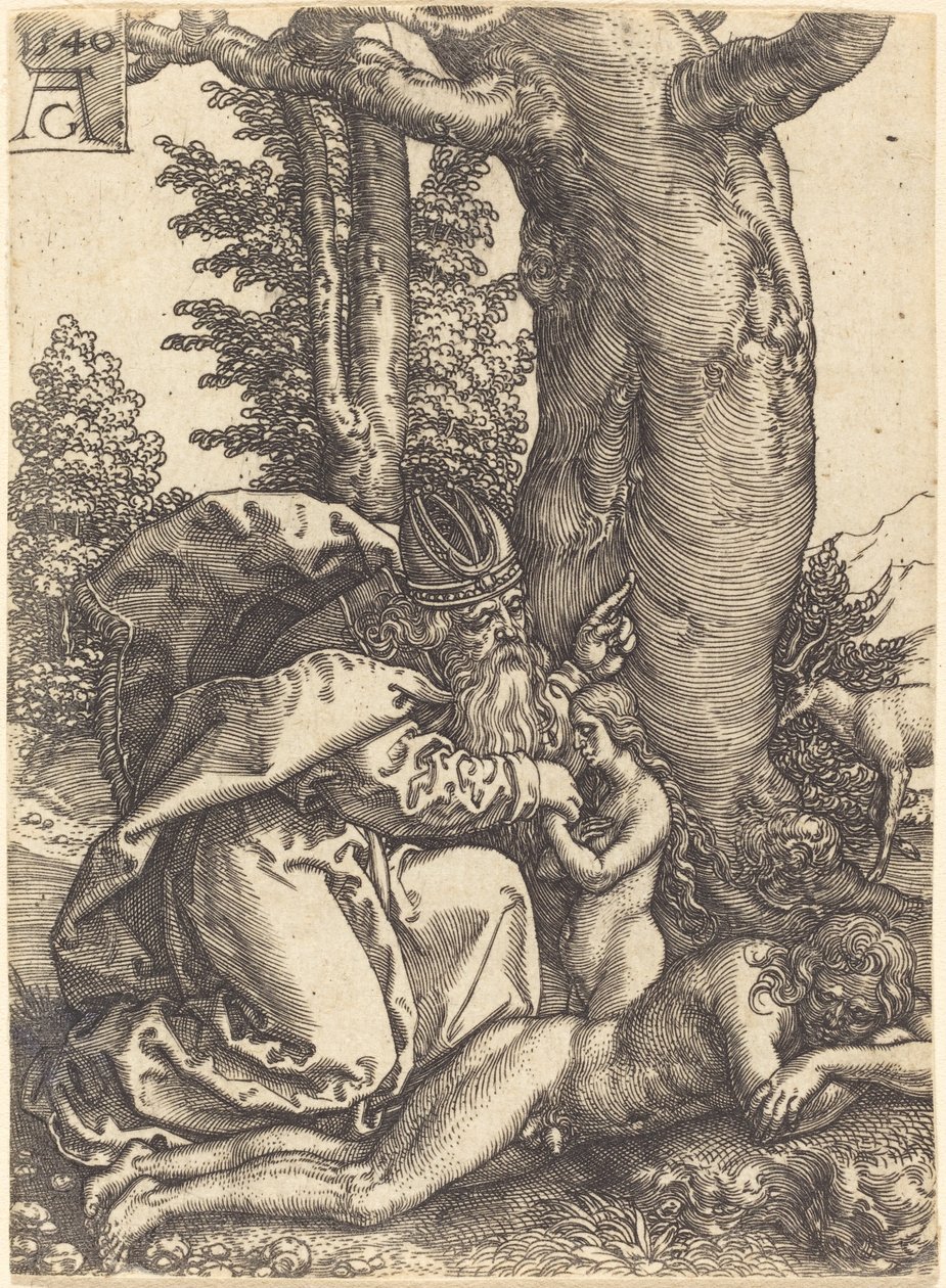 De schepping van Eva door Heinrich Aldegrever
