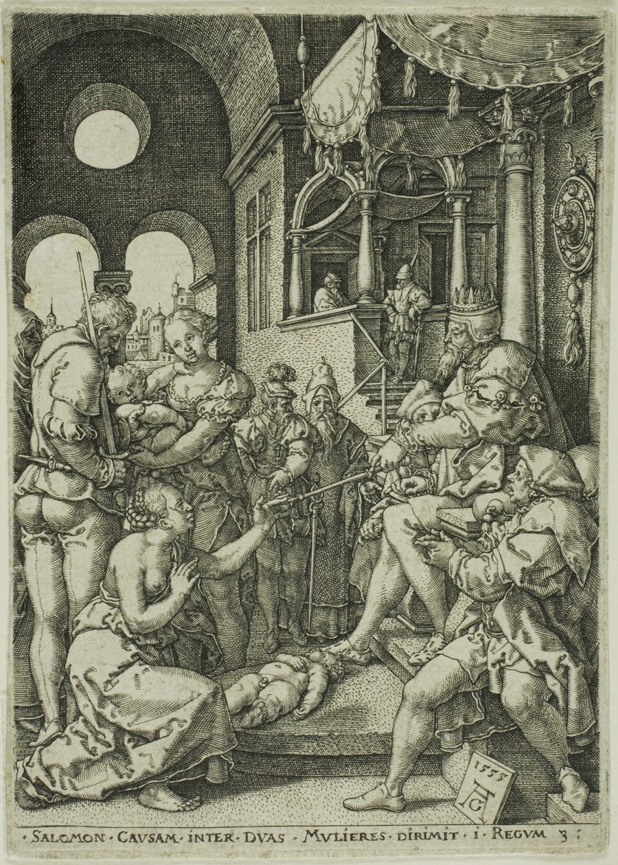 Het oordeel van Salomo door Heinrich Aldegrever