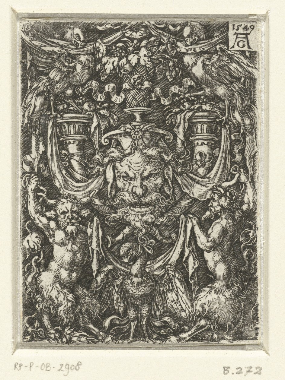 Vlakdecoratie met grotesken door Heinrich Aldegrever