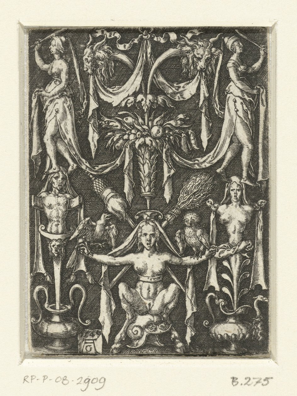 Vlakdecoratie met grotesken door Heinrich Aldegrever