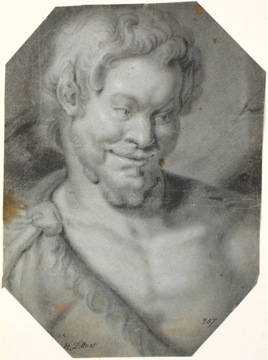 Borstbeeld van een Faun door Heinrich Dittmers