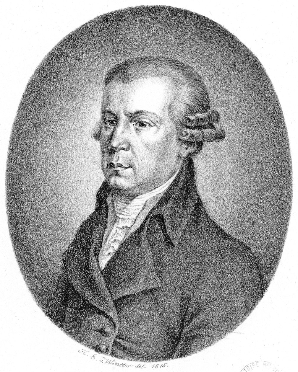 Depicted person: Johann Georg Albrechtsberger door Heinrich Eduard Winter