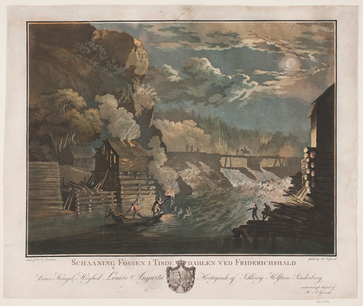 Schaaning Fossen in Tisdedahlen bij Friderichshald door Heinrich Grosch