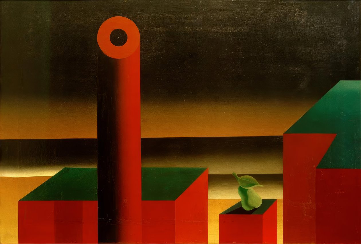 Landschap (fabriekslandschap) door Heinrich Hoerle