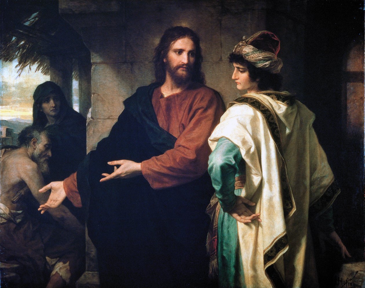 Jezus en de rijke jonge man door Heinrich Karl Hofmann