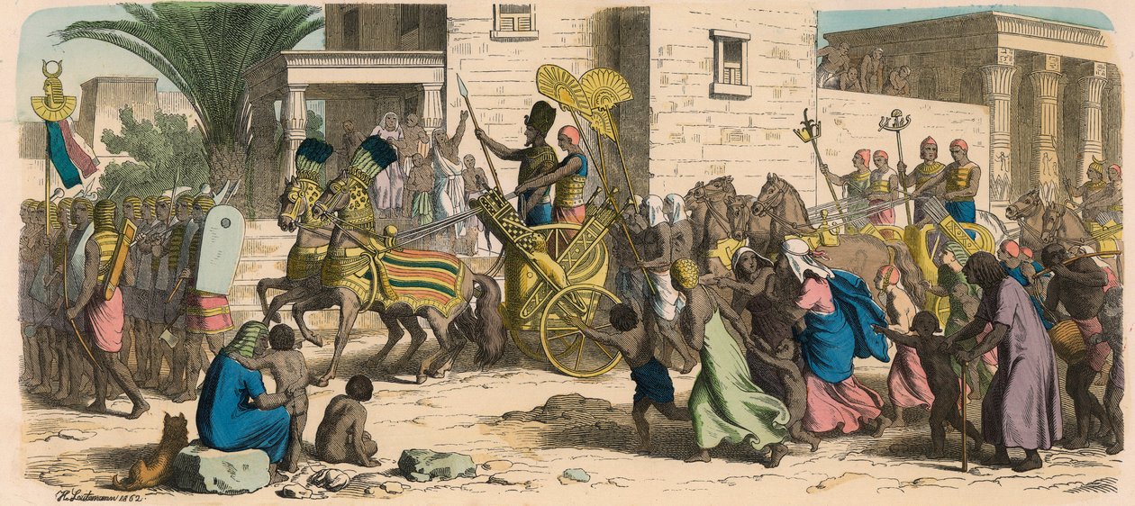 Oude Egypte: De Farao marcheert naar de oorlog door Heinrich Leutemann