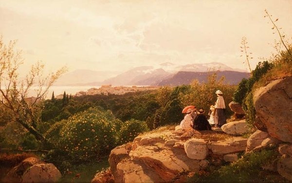 Een Alpenlandschap door Heinrich Rudolf Schuster