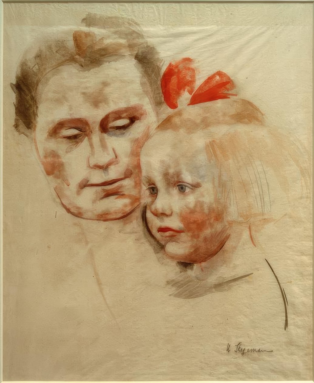 Moeder met kind (Anna en Käte Werner) door Heinrich Stegemann
