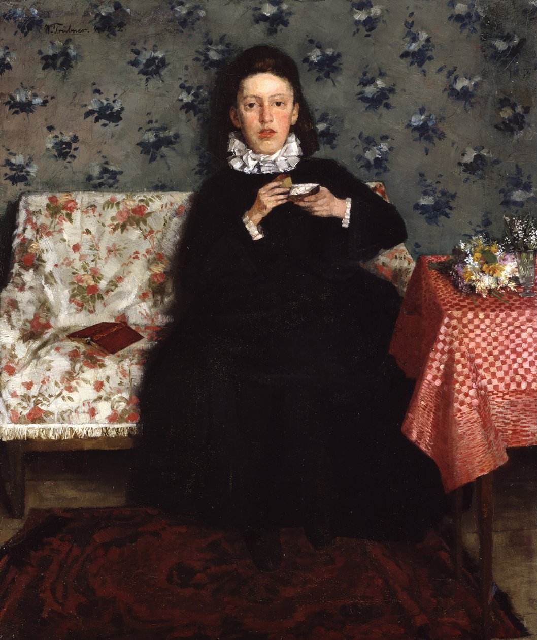 Op de bank, 1872 door Heinrich Wilhelm Trübner