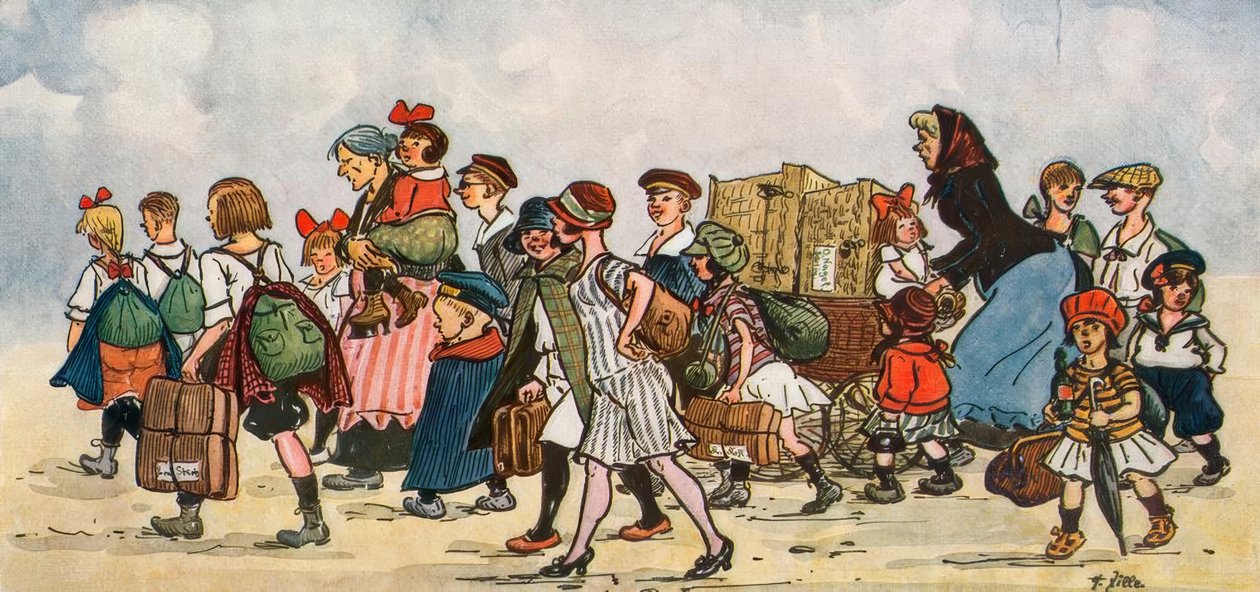 In de Vakantiekolonie door Heinrich Zille