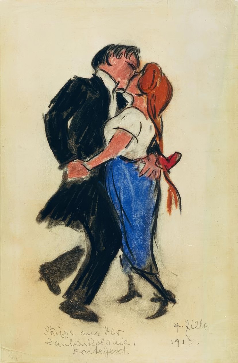 Dansend Paar door Heinrich Zille