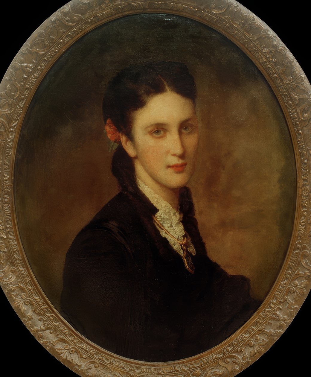 Portret van Karoline von Liebieg, 1868 door Heinrich von Angeli
