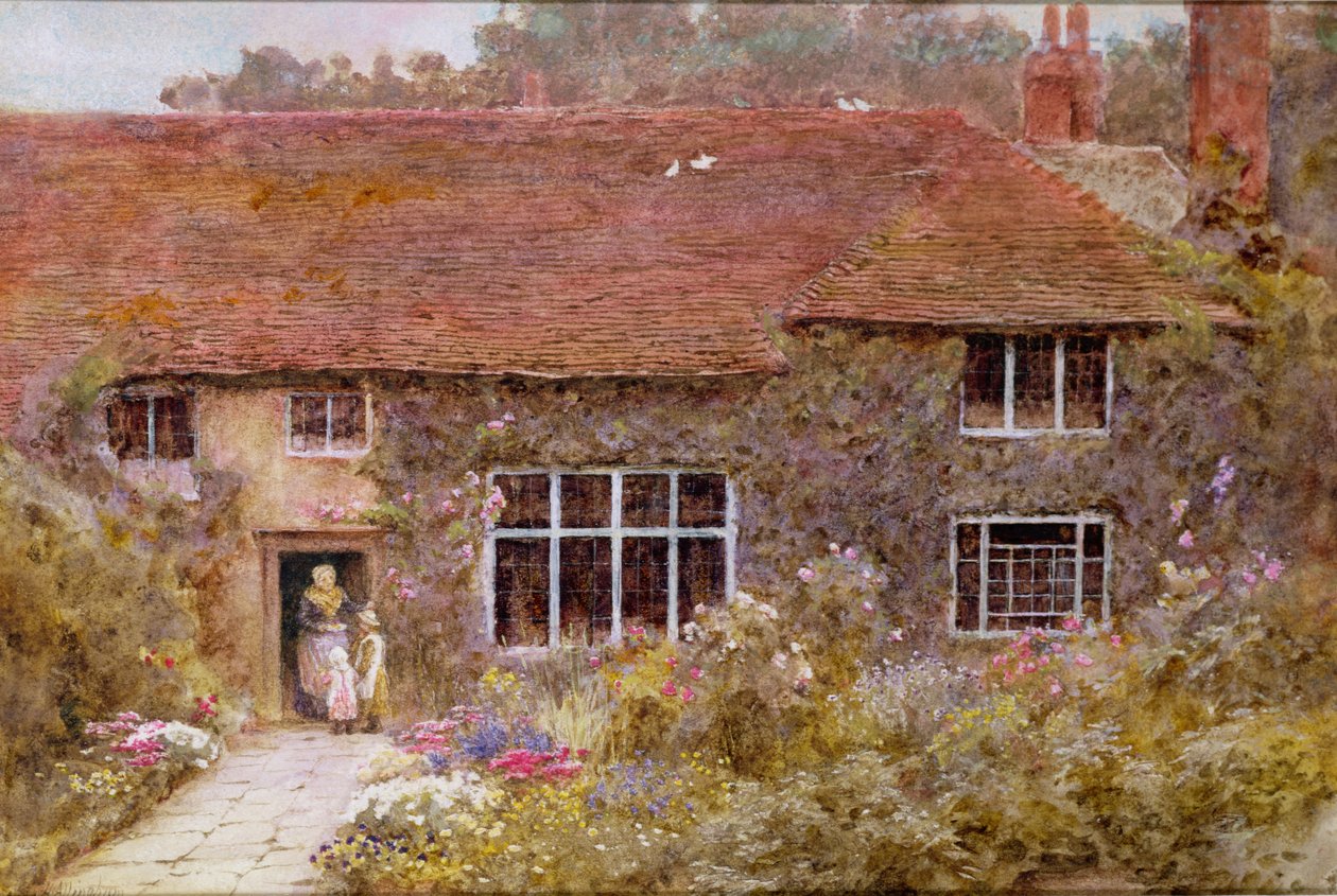Een Cottage in Surrey door Helen Allingham