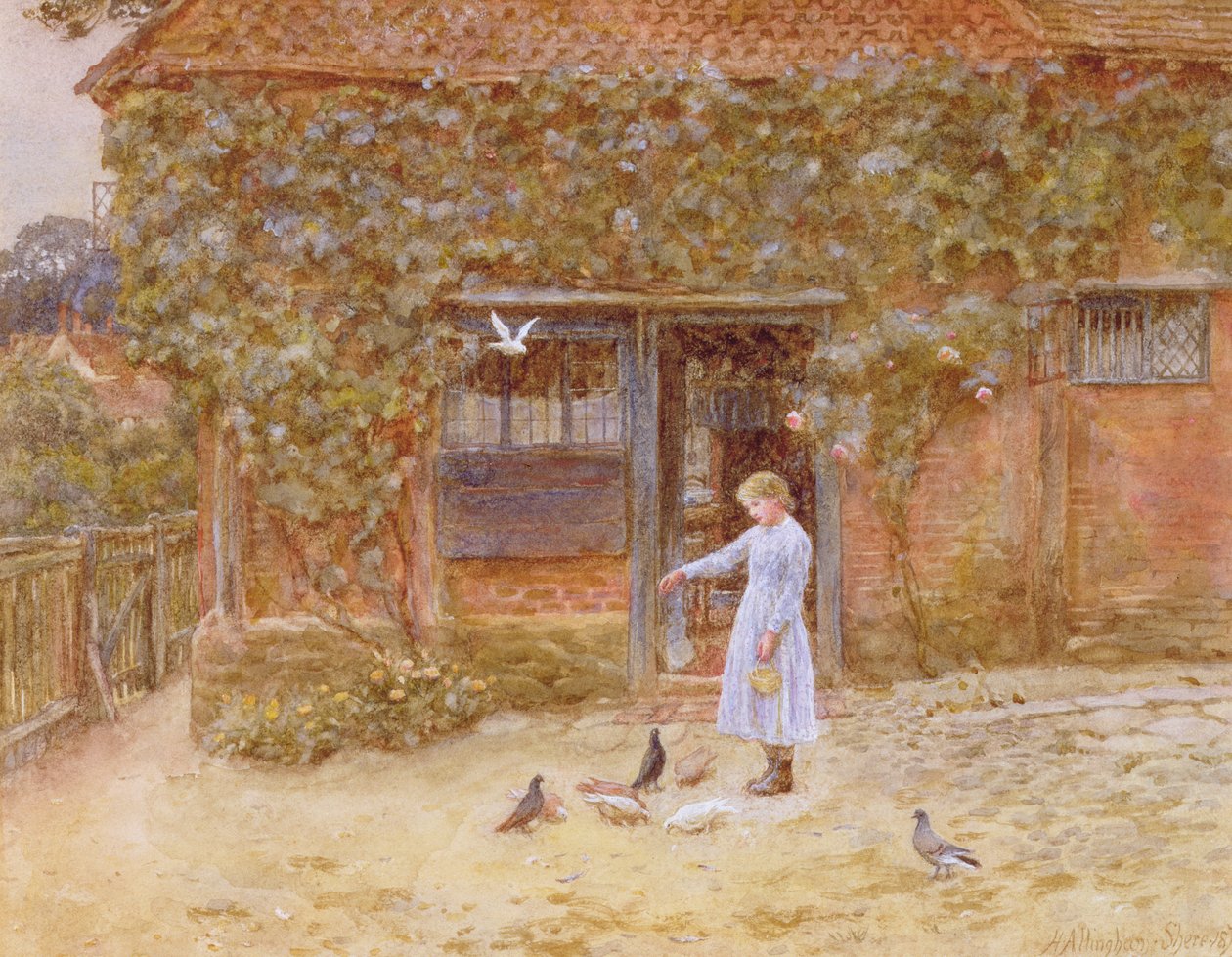 Een huisje in Shere, ca. 1875 door Helen Allingham